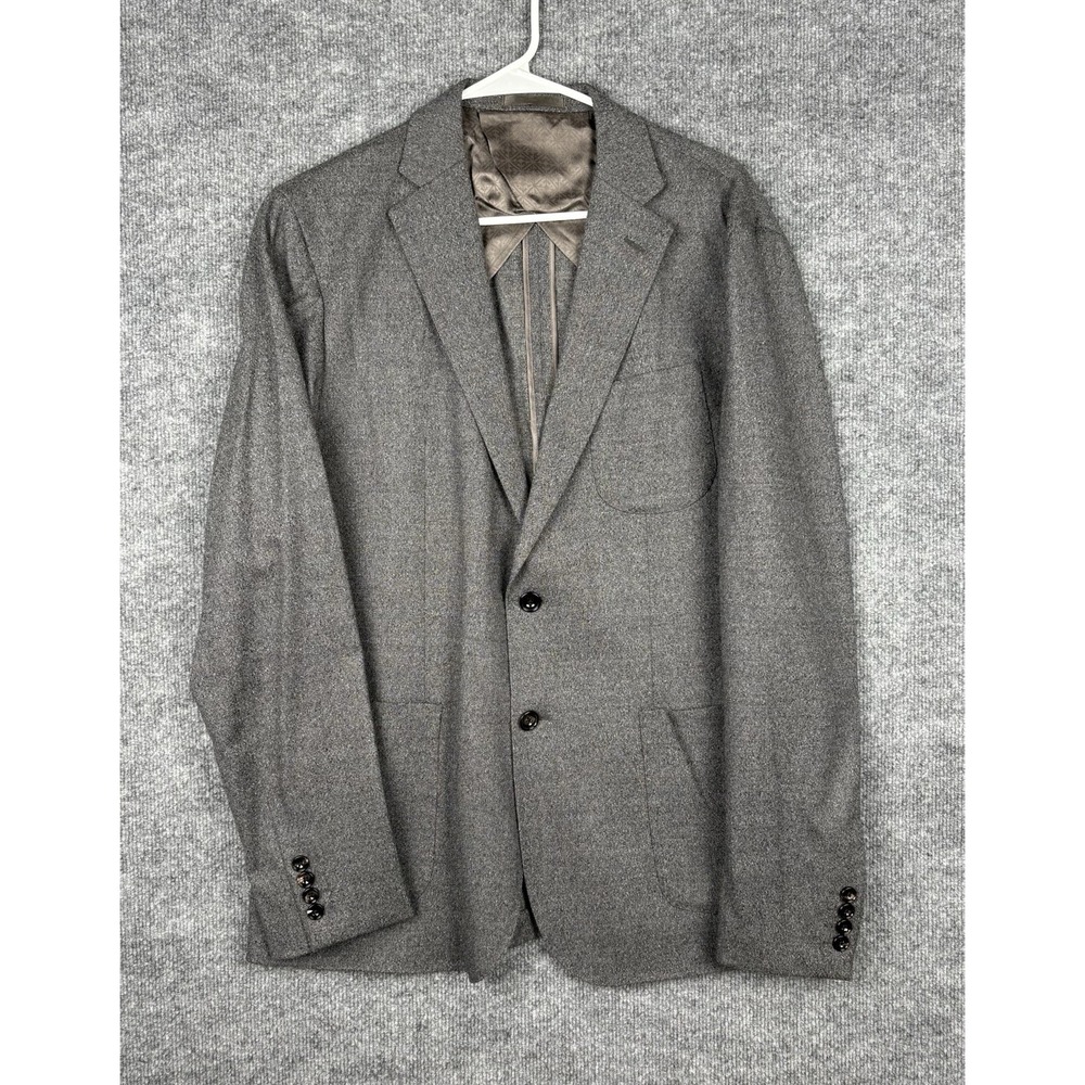 Hardy Amies Heddon Fit Sport Coat 44R Gray Wool Savile Row London Blazer 21 P2P